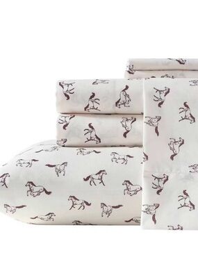 NEW Wrangler 4 Pc QUEEN Wild Horses Pony Equestrian Riding Sheet Set
